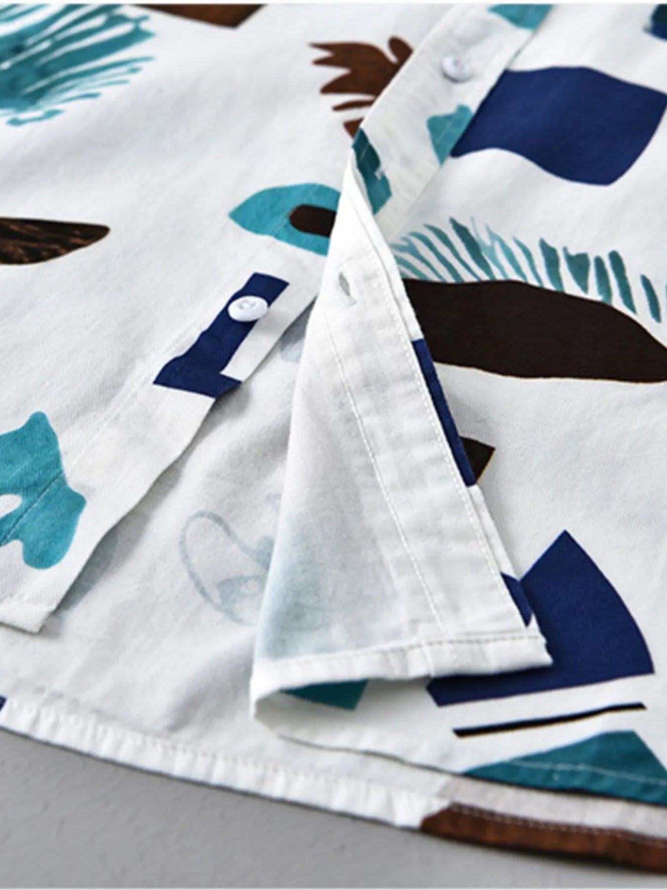 Men's Plus Size Printed Button Up Short Sleeve Shirt - My Wear Clothing Co