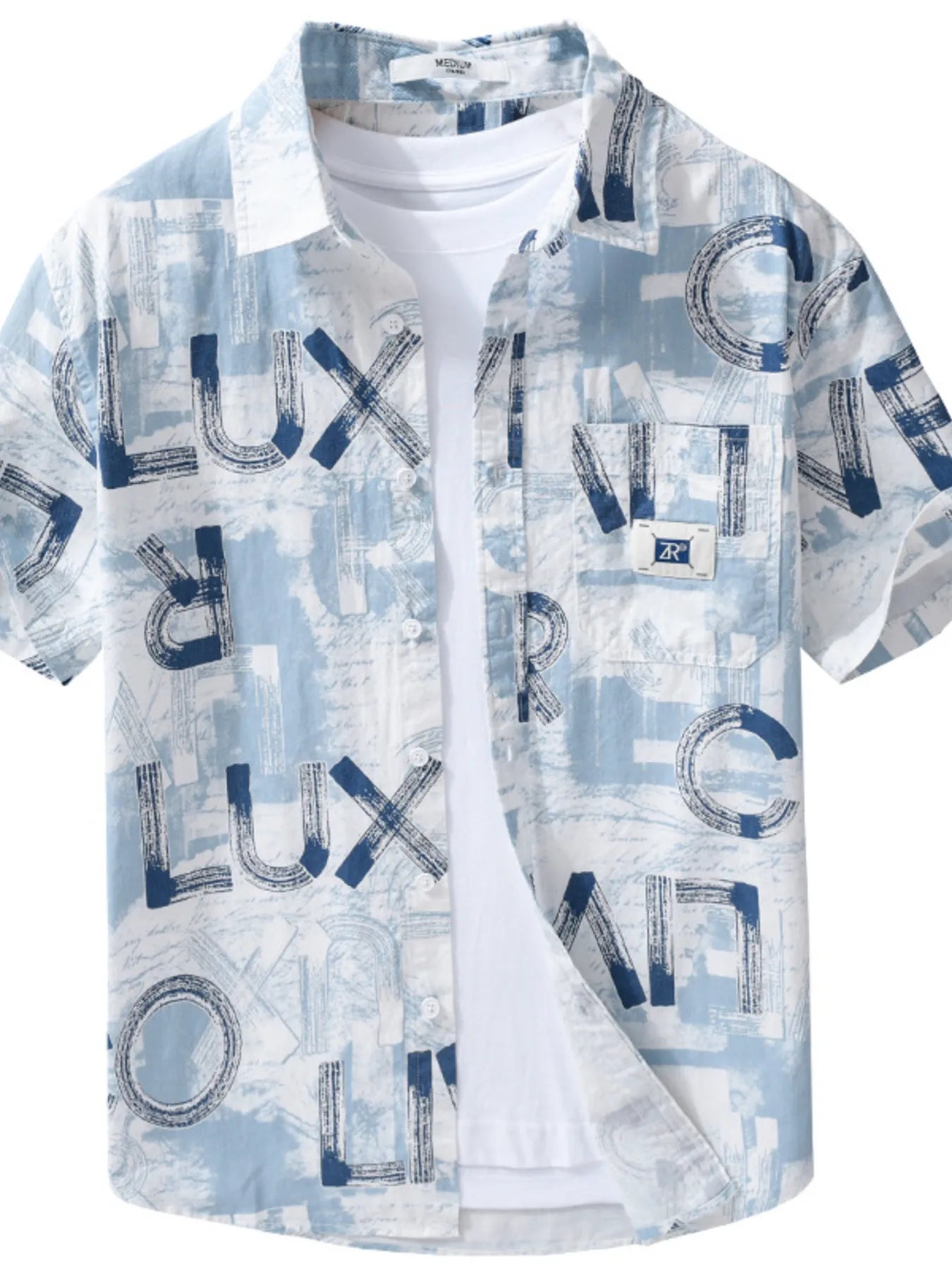 Men's Plus Size Printed Button Up Short Sleeve Shirt - My Wear Clothing Co