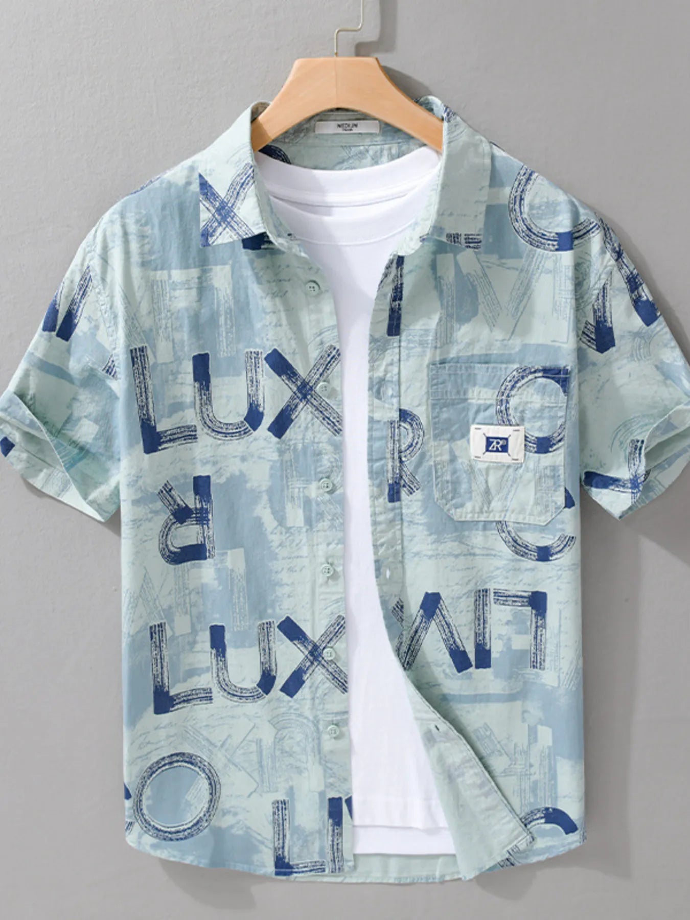 Men's Plus Size Printed Button Up Short Sleeve Shirt - My Wear Clothing Co