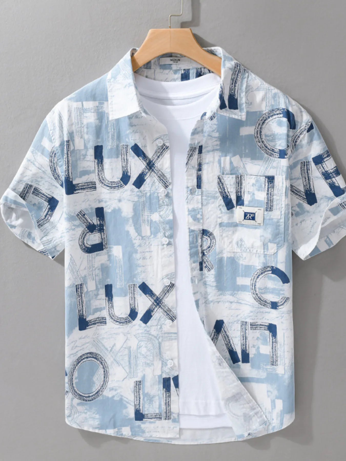 Men's Plus Size Printed Button Up Short Sleeve Shirt - My Wear Clothing Co