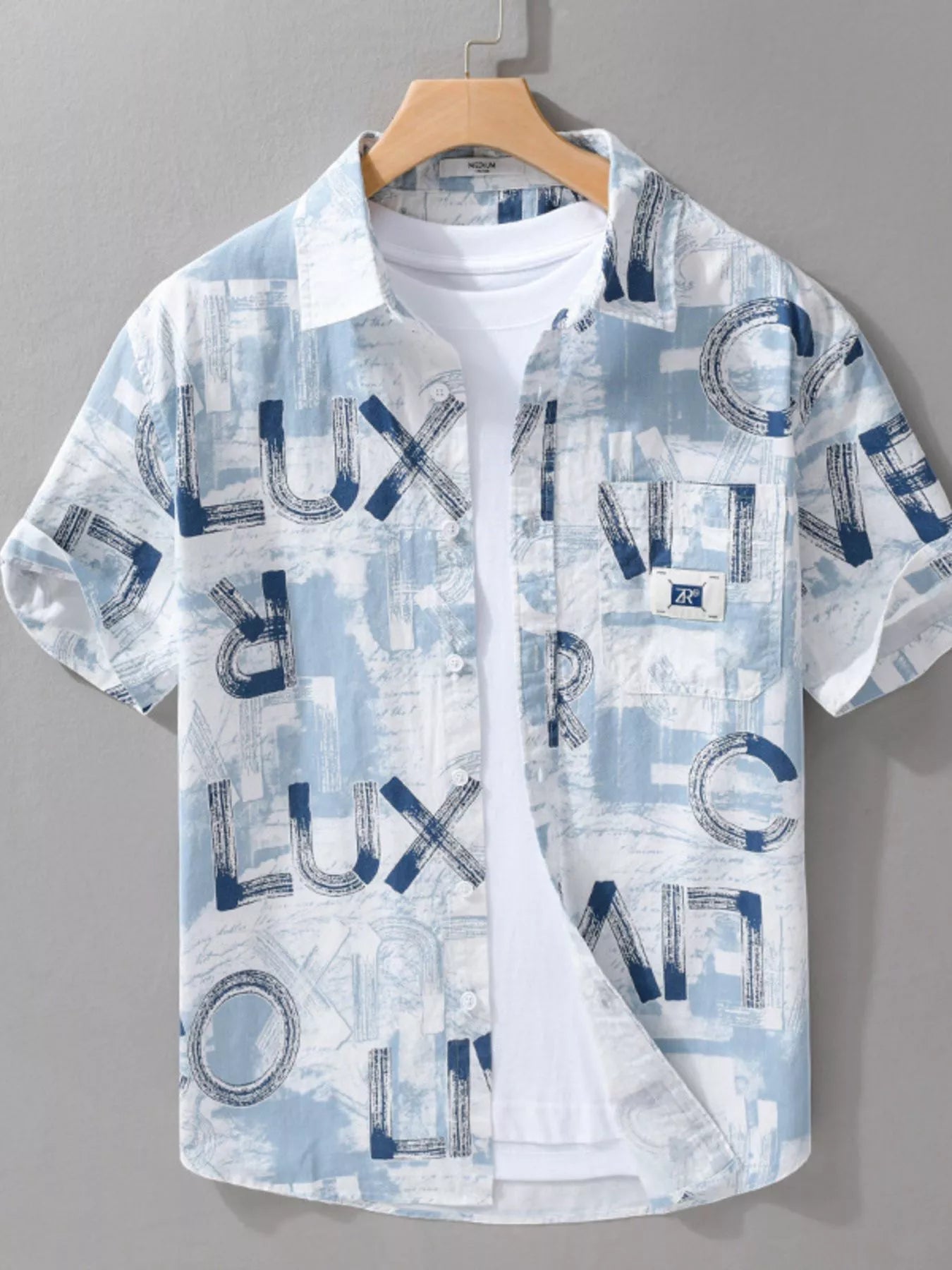 Men's Plus Size Printed Button Up Short Sleeve Shirt - My Wear Clothing Co