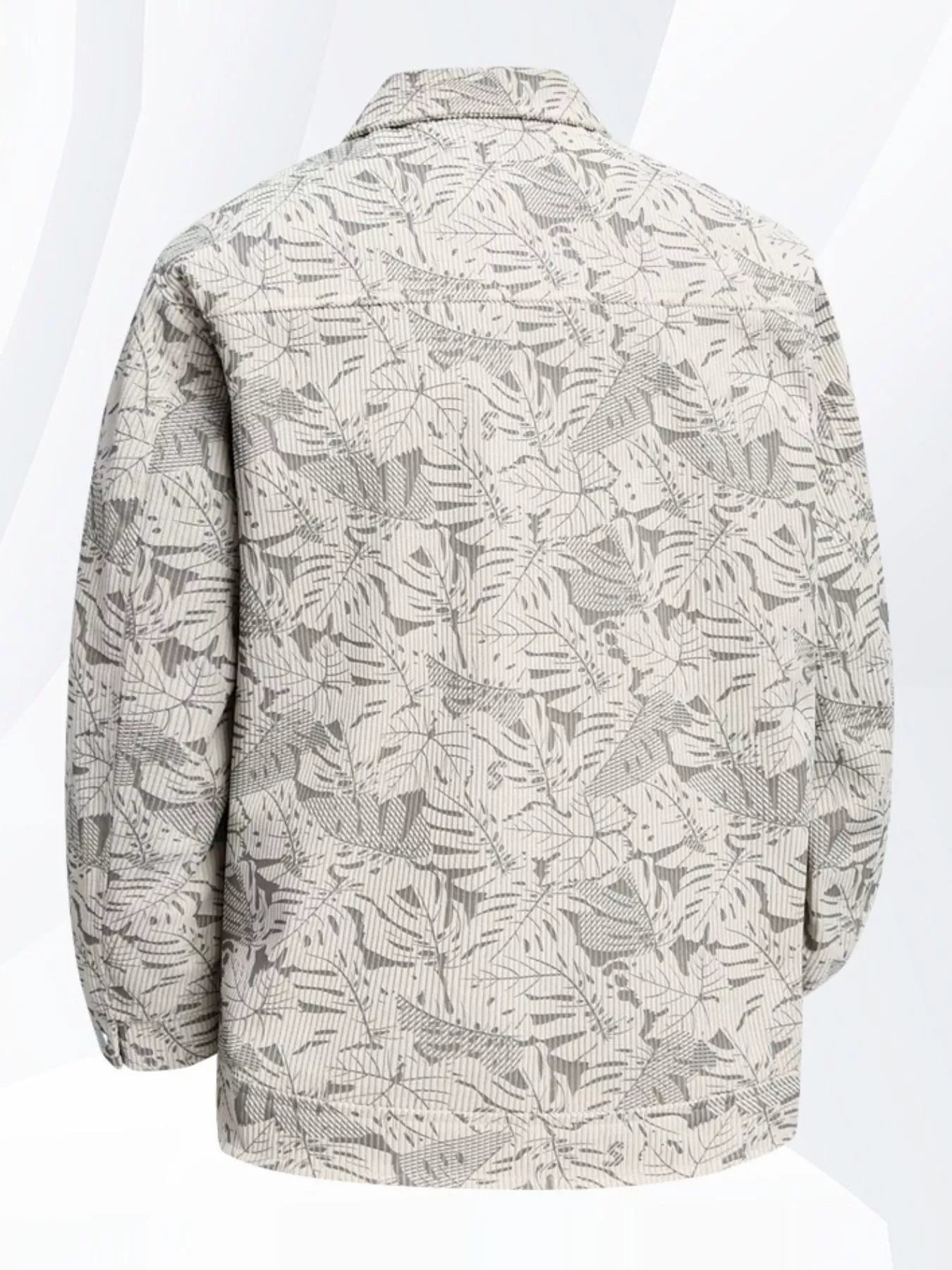 Men's Plus Size Printed Snap Down Casual Jacket - My Wear Clothing Co