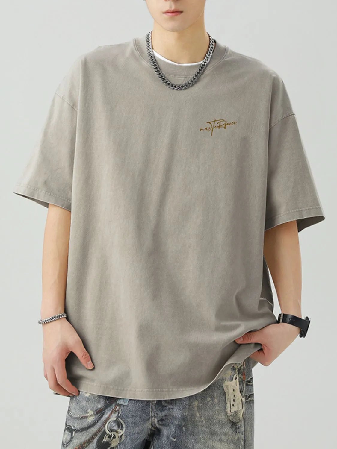 Men's Plus Size Round Neck Letter Graphic T-Shirt - My Wear Clothing Co