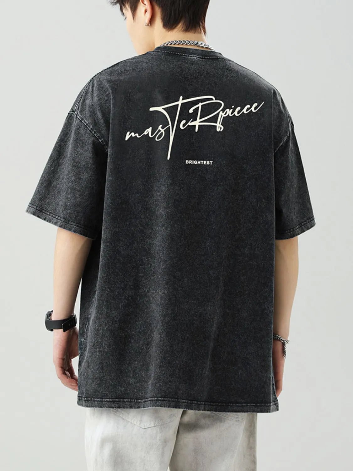 Men's Plus Size Round Neck Letter Graphic T-Shirt - My Wear Clothing Co