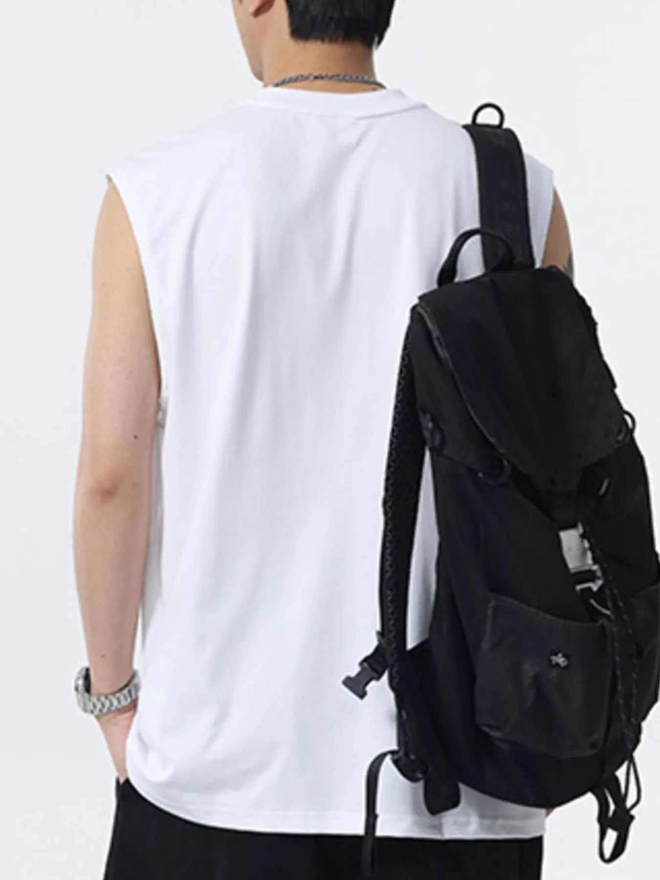 Men's Plus Size Round Neck Tank with Chest Pocket - My Wear Clothing Co