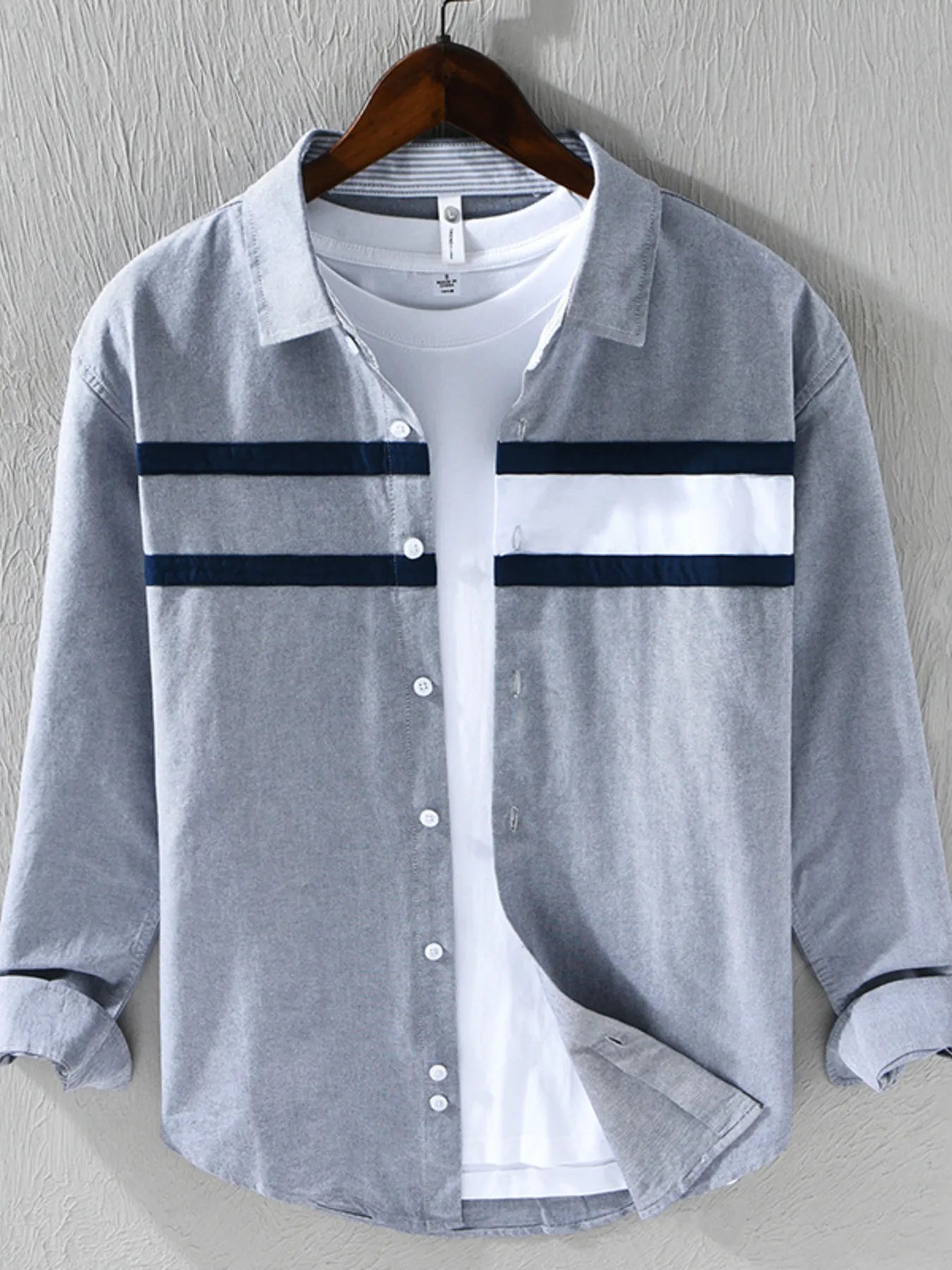 Men's Plus Size Striped Button - Down Shirt - My Wear Clothing Co