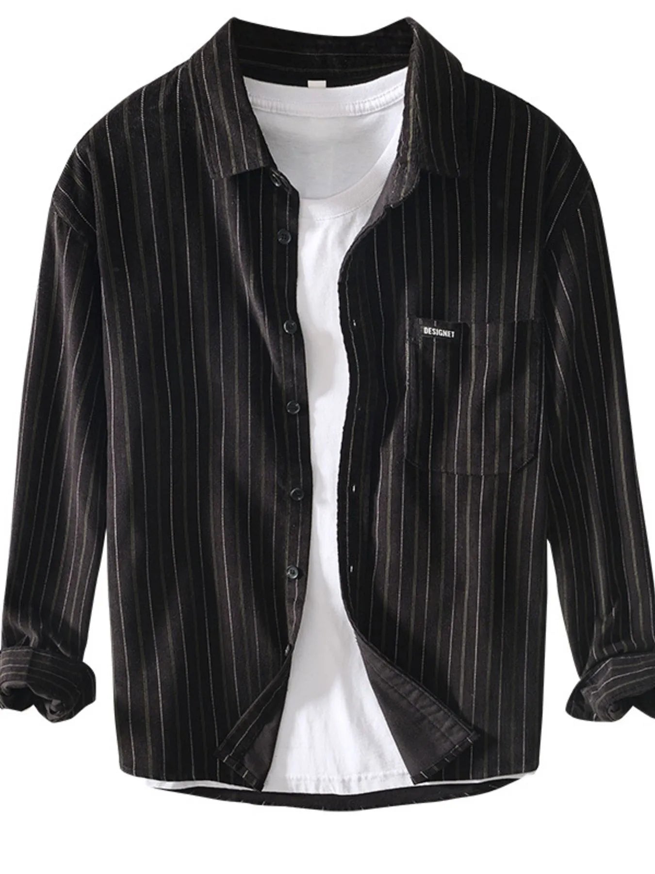 Men's Plus Size Striped Button Up Long Sleeve Shirt - My Wear Clothing Co