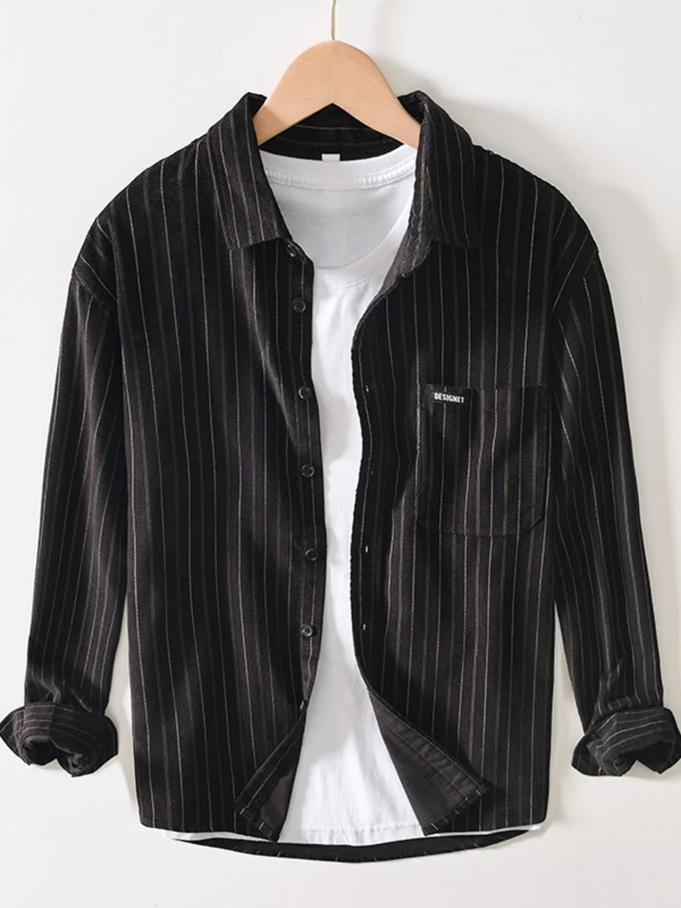 Men's Plus Size Striped Button Up Long Sleeve Shirt - My Wear Clothing Co