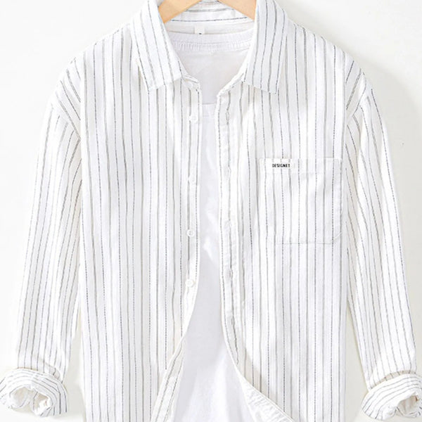Men's Plus Size Striped Button Up Long Sleeve Shirt - My Wear Clothing Co