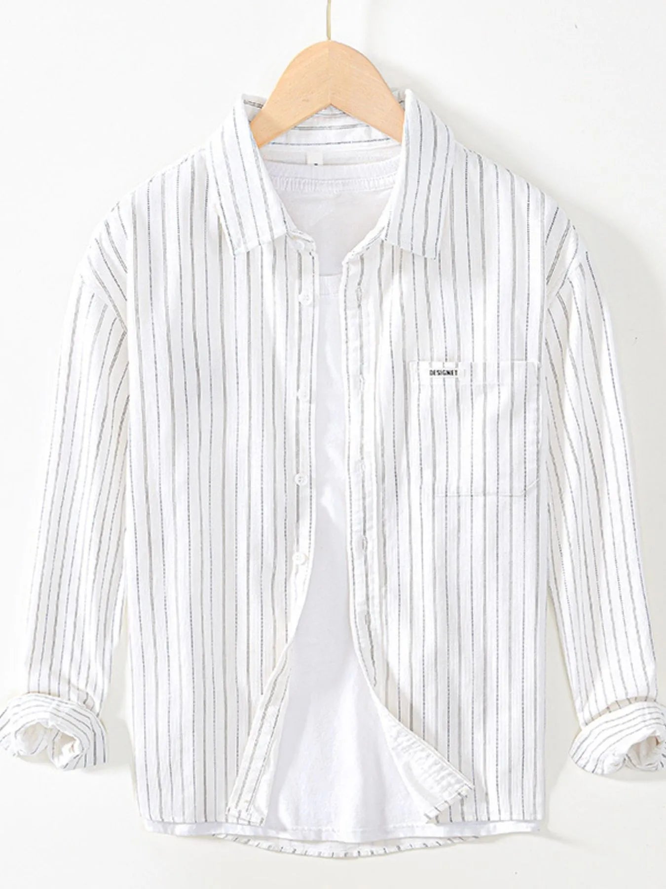 Men's Plus Size Striped Button Up Long Sleeve Shirt - My Wear Clothing Co