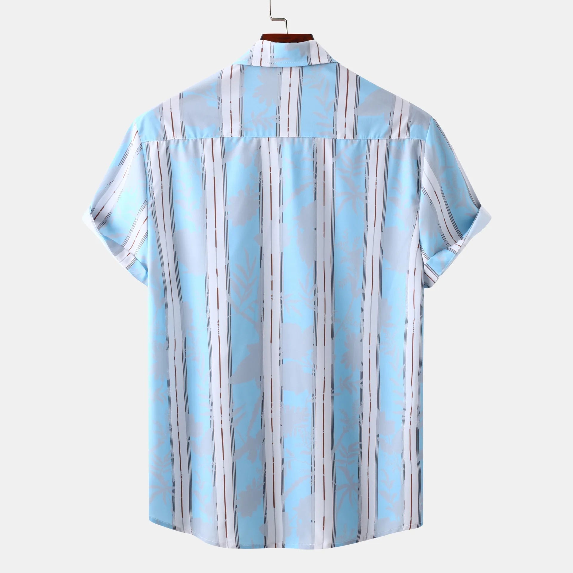 Men's Plus Size Striped Short Sleeve Button - Up Shirt - My Wear Clothing Co