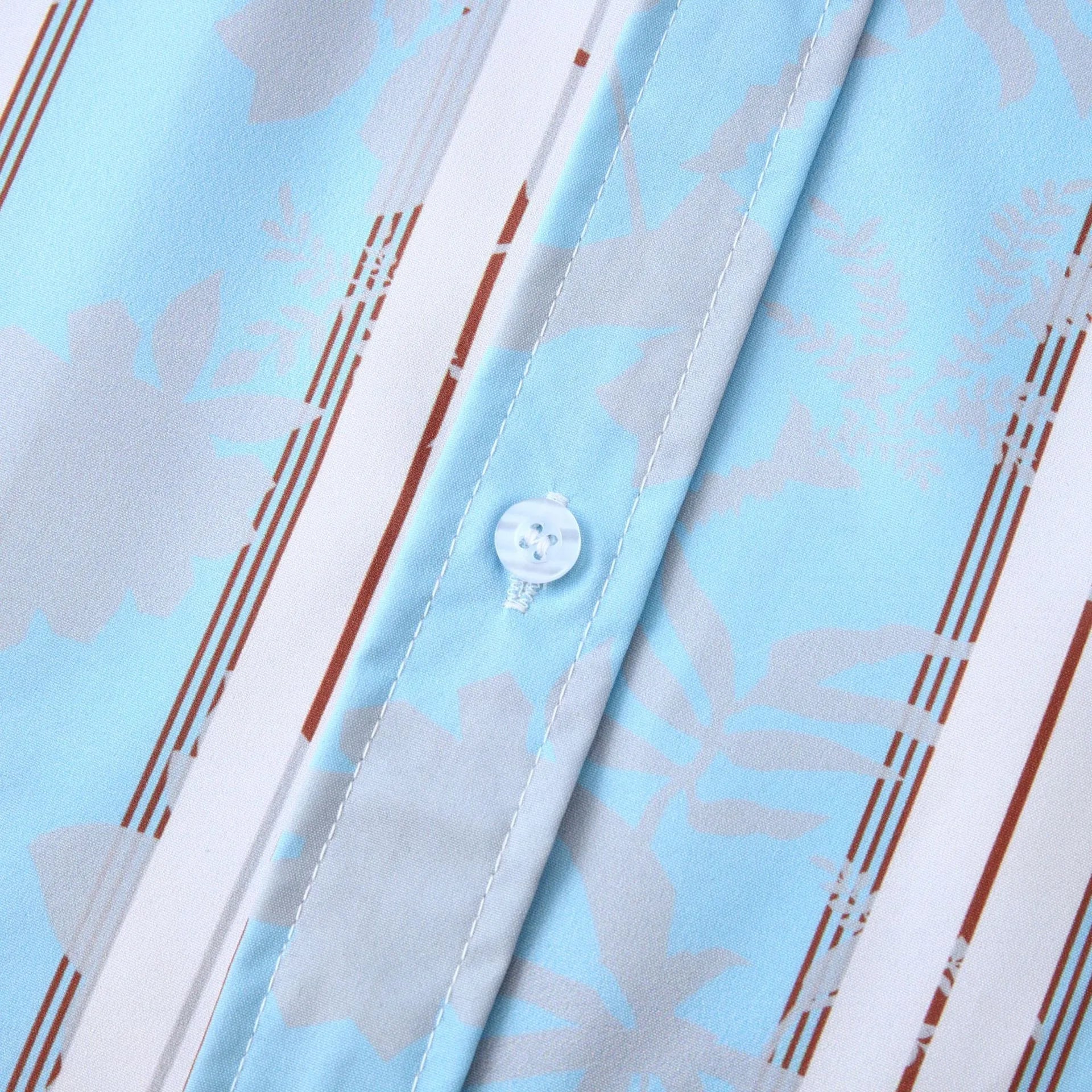 Men's Plus Size Striped Short Sleeve Button - Up Shirt - My Wear Clothing Co