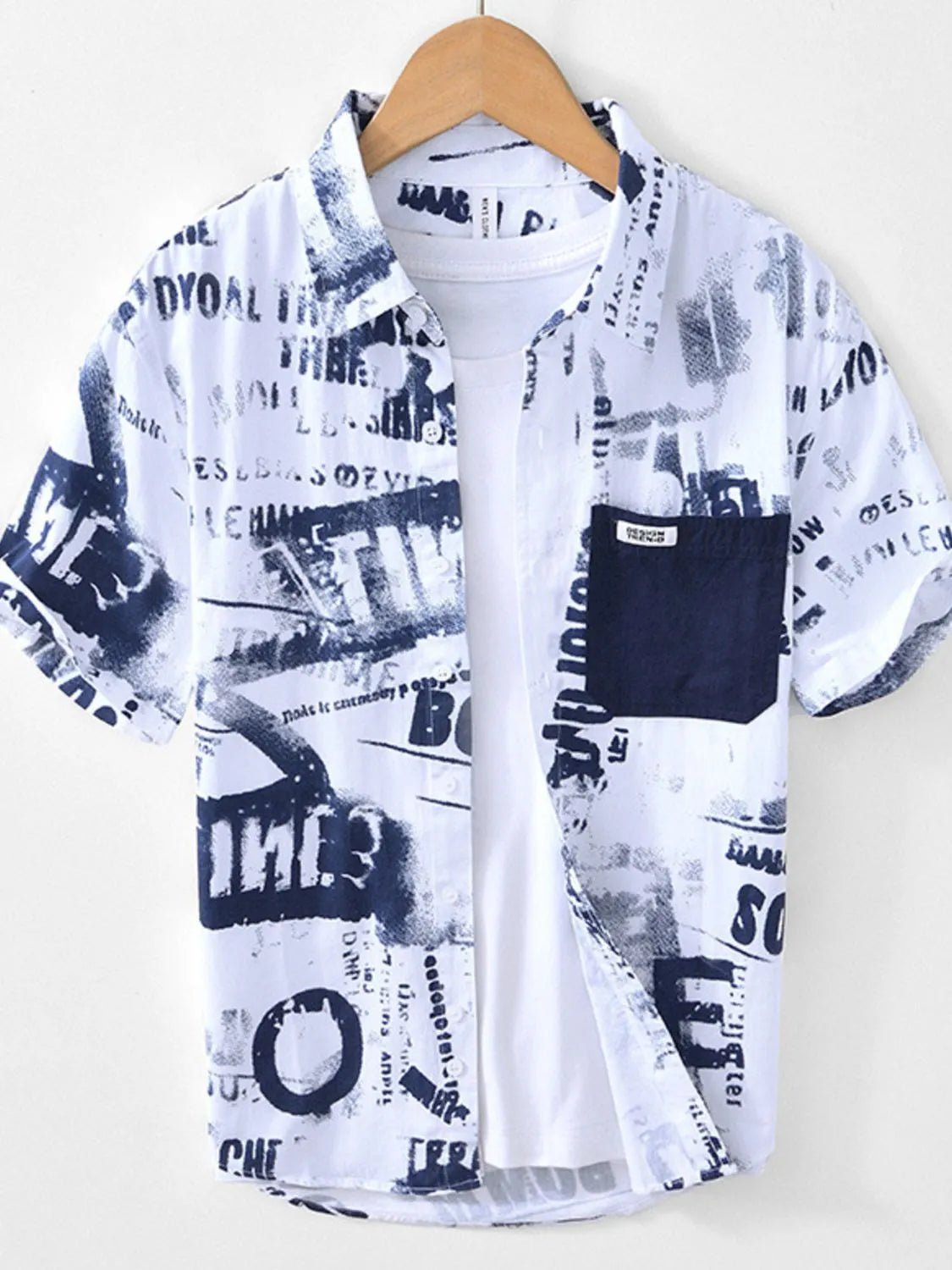 Men's Printed Button Up Short Sleeve Shirt - My Wear Clothing Co