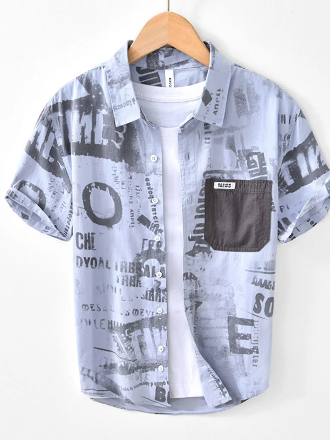 Men's Printed Button Up Short Sleeve Shirt - My Wear Clothing Co