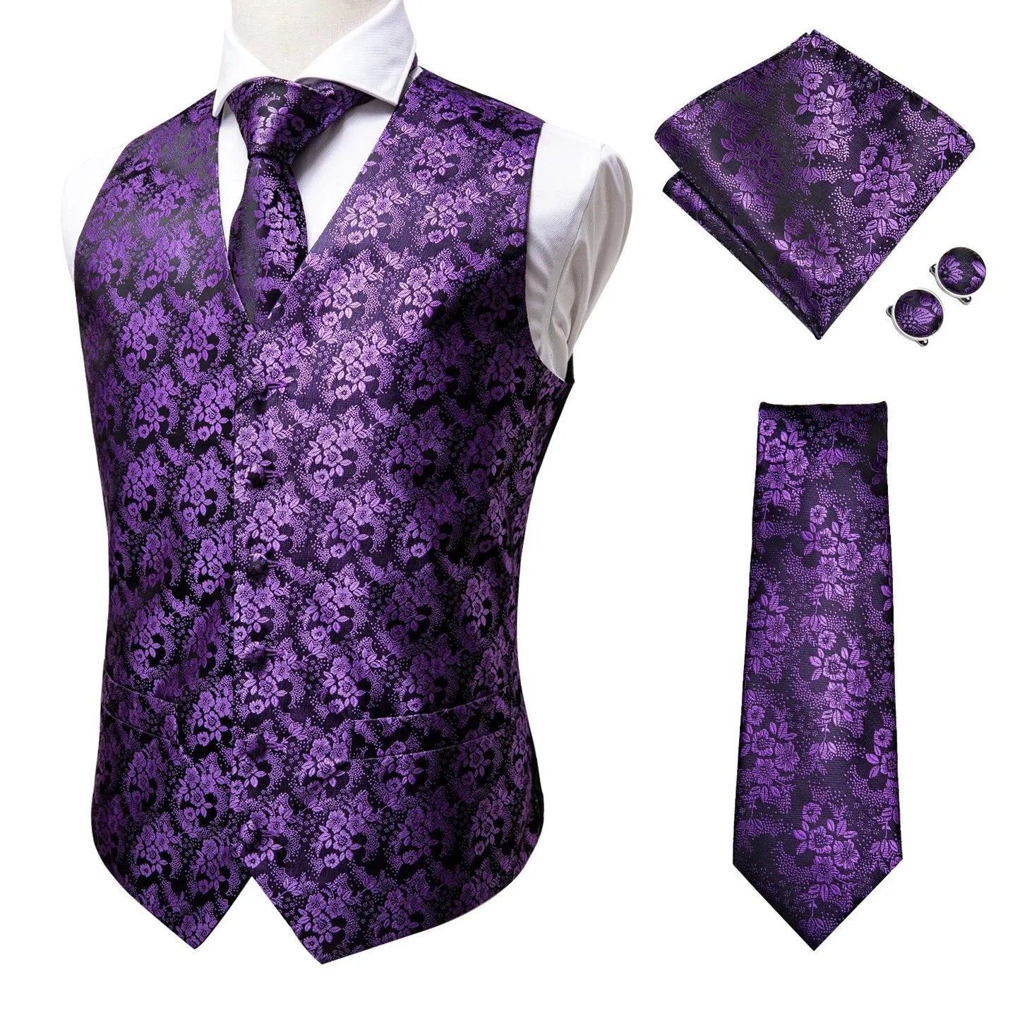 Men's Purple Paisley Suit Vest Set - Turn heads. Break rules. - My Wear Clothing Co