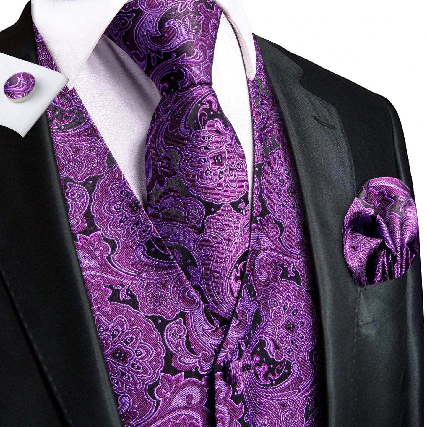 Men's Purple Paisley Suit Vest Set - Turn heads. Break rules. - My Wear Clothing Co
