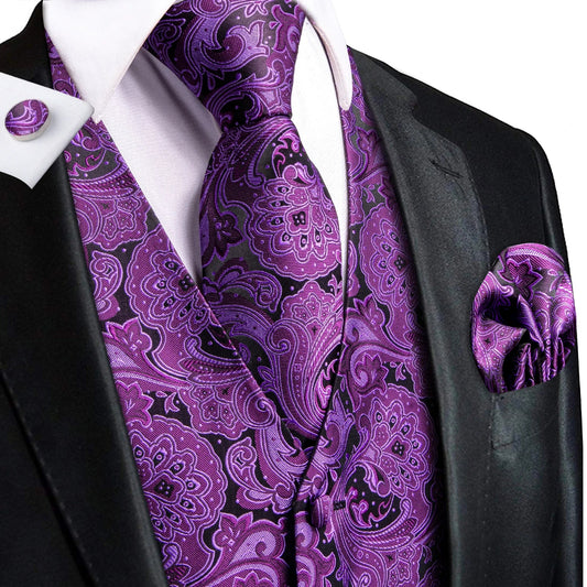 Men's Purple Paisley Suit Vest Set - Turn heads. Break rules. - My Wear Clothing Co