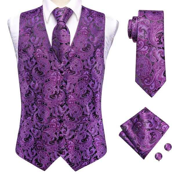 Men's Purple Paisley Suit Vest Set - Turn heads. Break rules. - My Wear Clothing Co