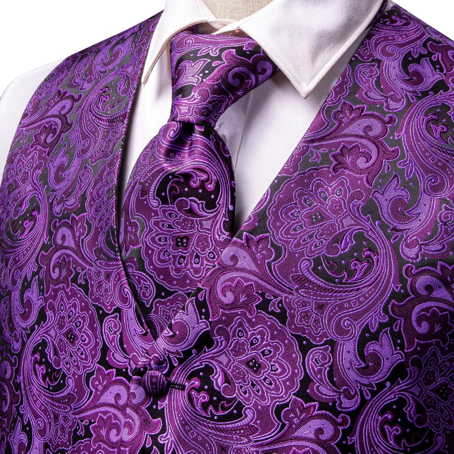 Men's Purple Paisley Suit Vest Set - Turn heads. Break rules. - My Wear Clothing Co