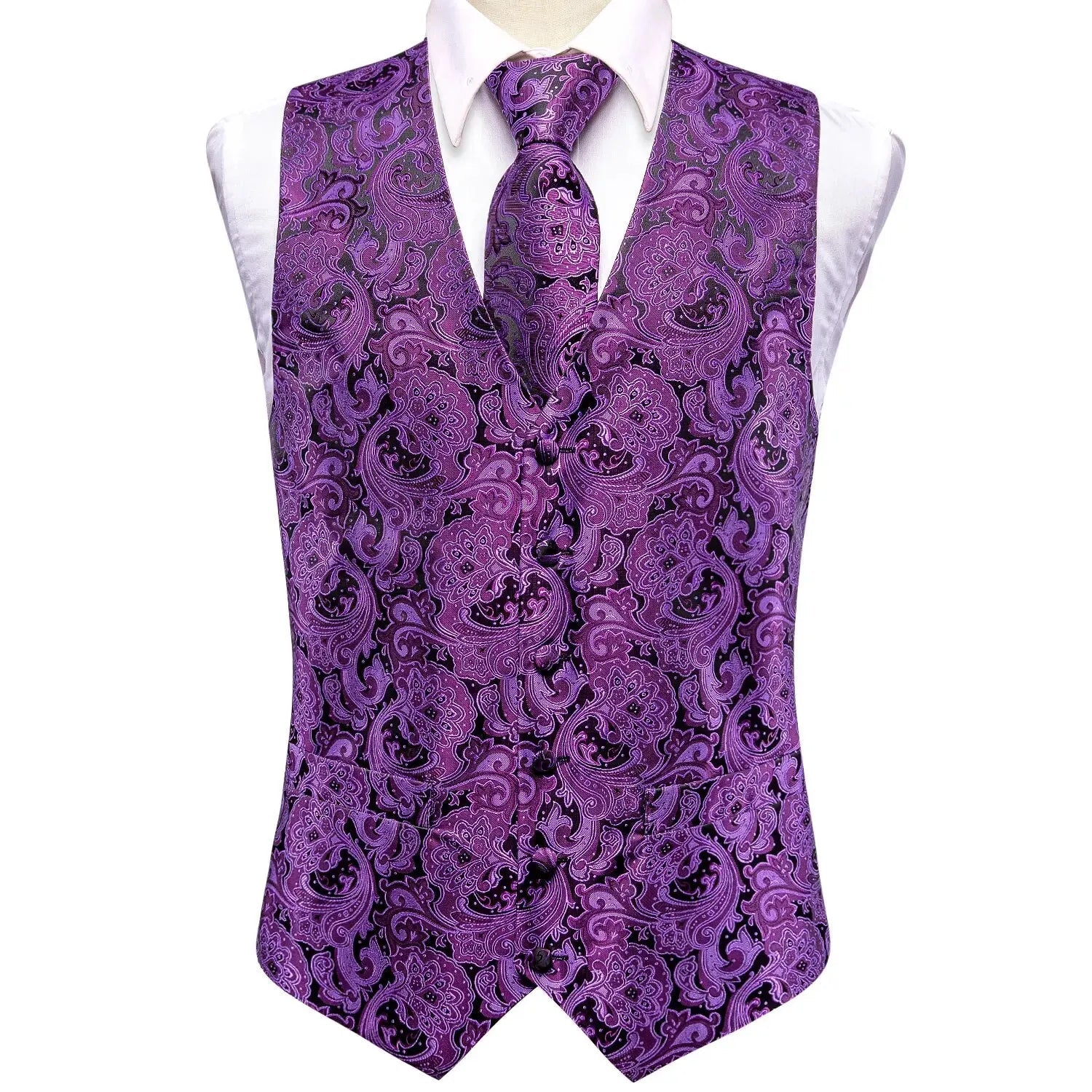 Men's Purple Paisley Suit Vest Set - Turn heads. Break rules. - My Wear Clothing Co