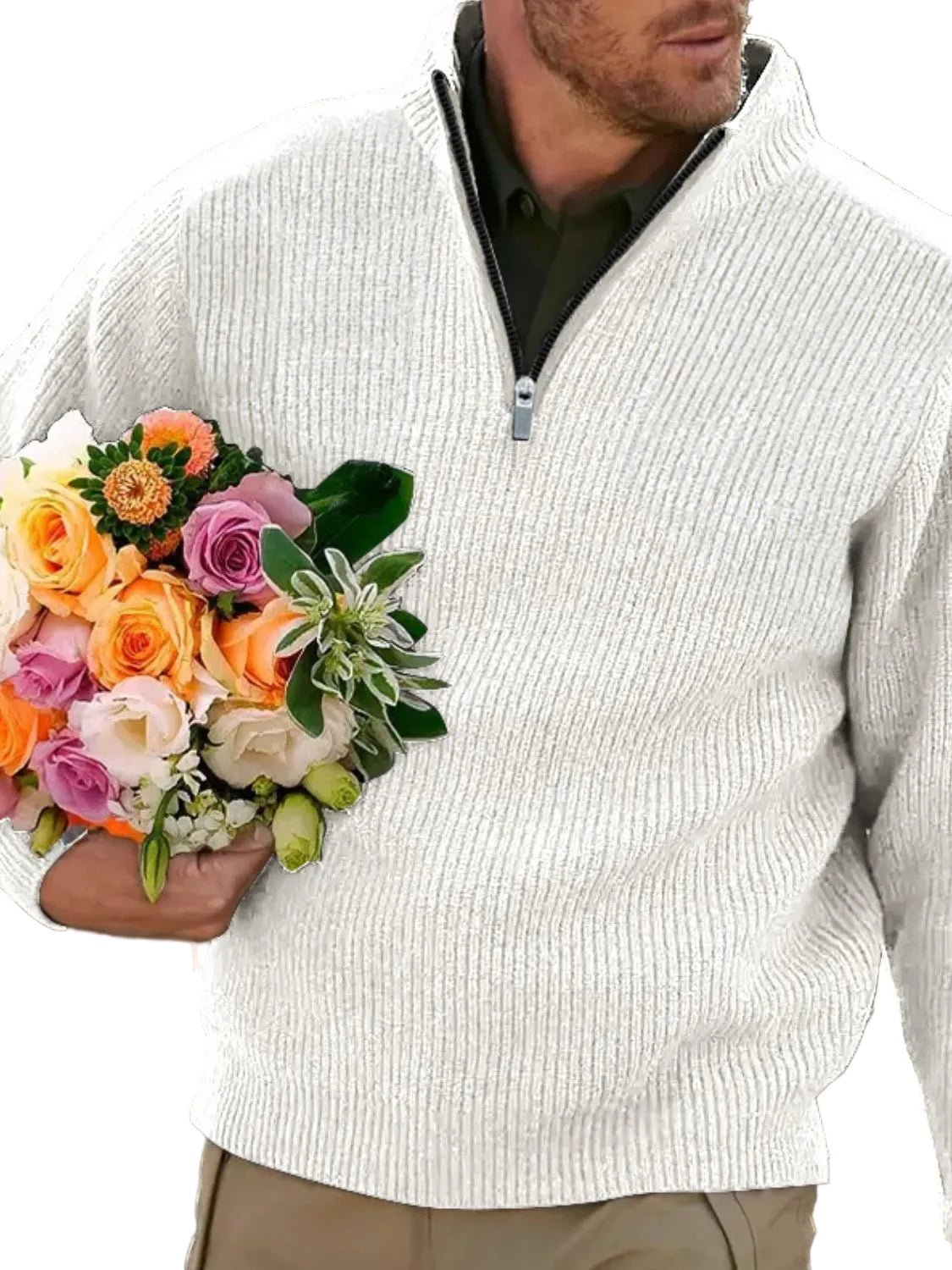 Men's Quarter Zip Long Sleeve Polo For the Urban Casual Look - My Wear Clothing Co