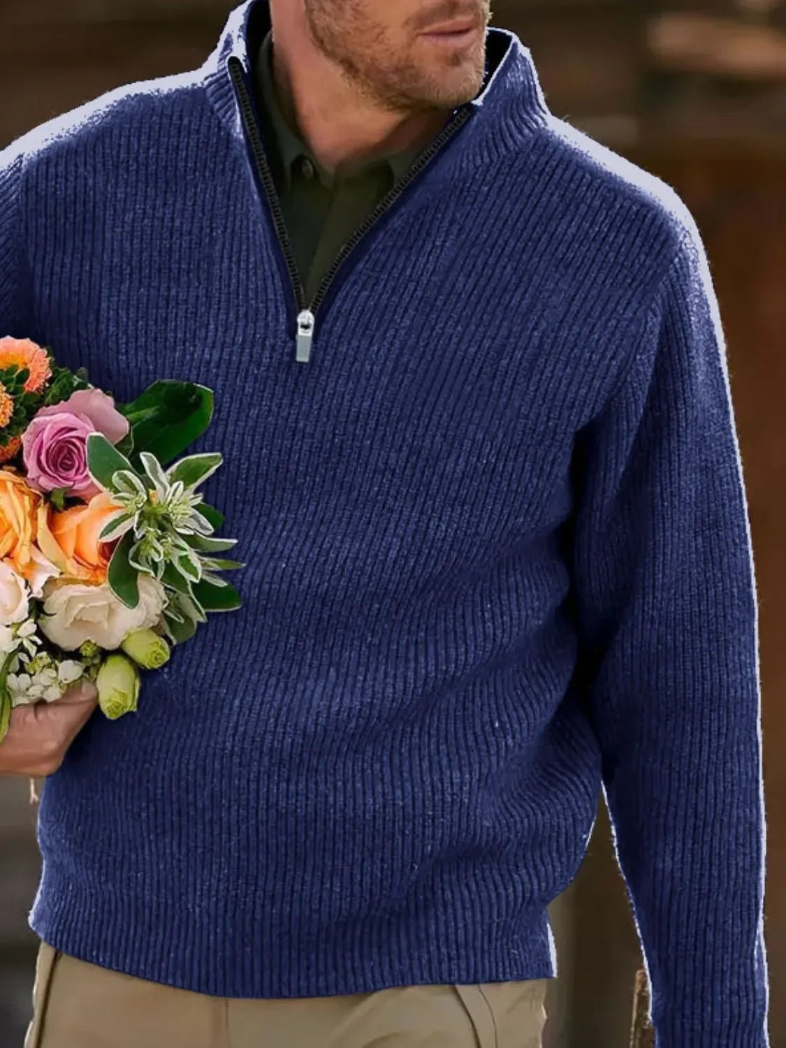 Men's Quarter Zip Long Sleeve Polo For the Urban Casual Look - My Wear Clothing Co