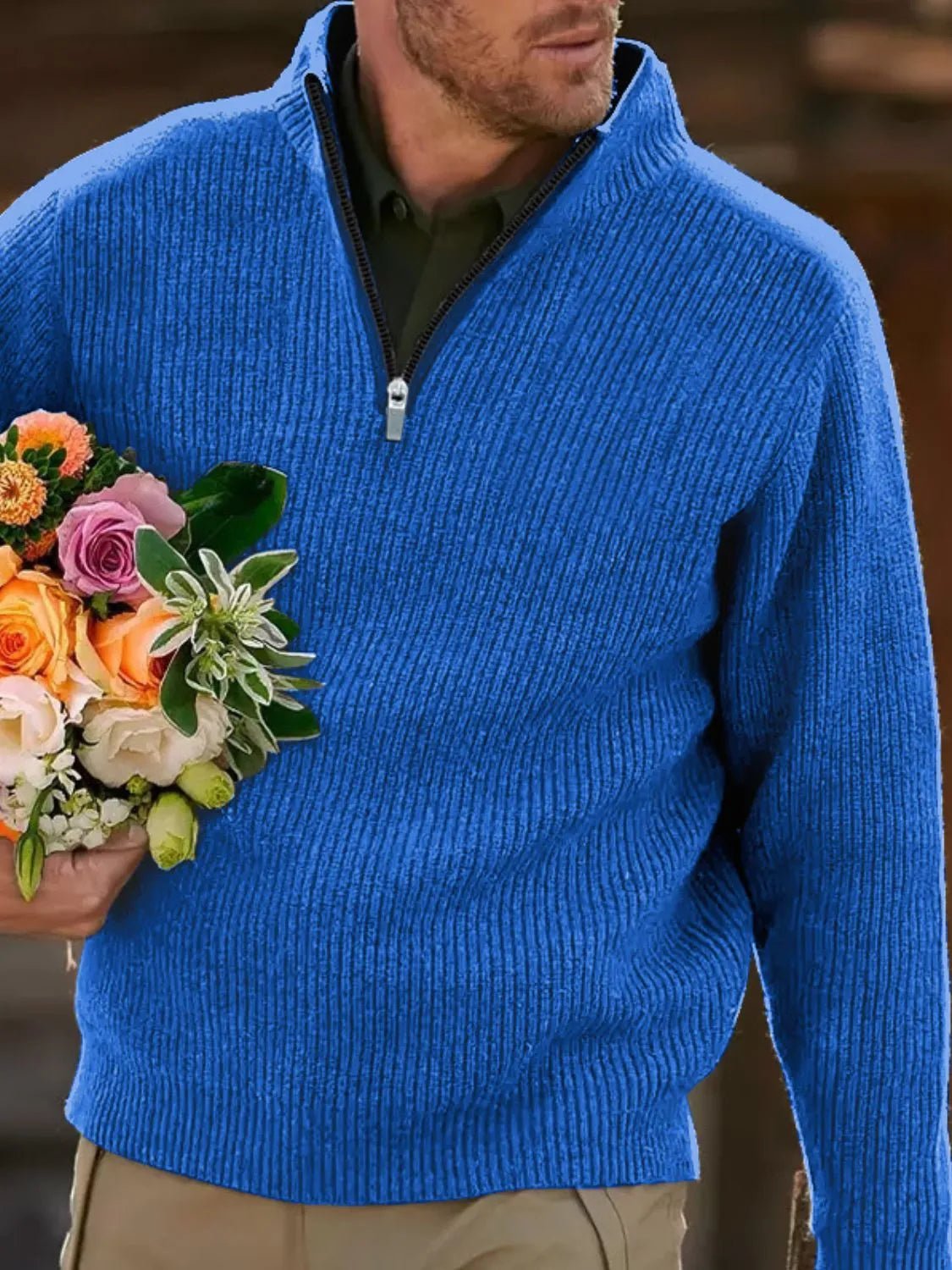 Men's Quarter Zip Long Sleeve Polo For the Urban Casual Look - My Wear Clothing Co