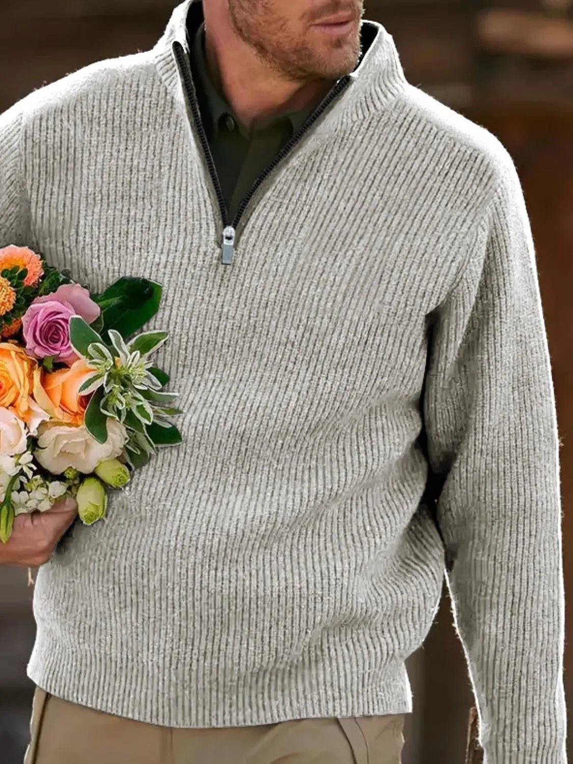 Men's Quarter Zip Long Sleeve Polo For the Urban Casual Look - My Wear Clothing Co