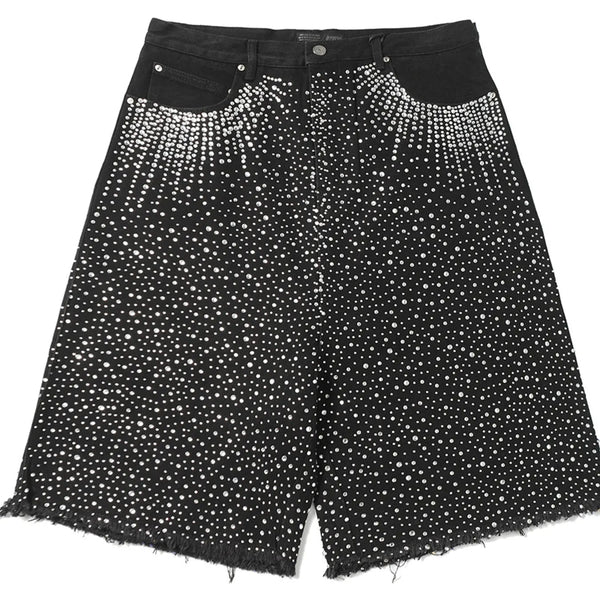 Men's Rhinestone Embellished Denim Shorts - My Wear Clothing Co