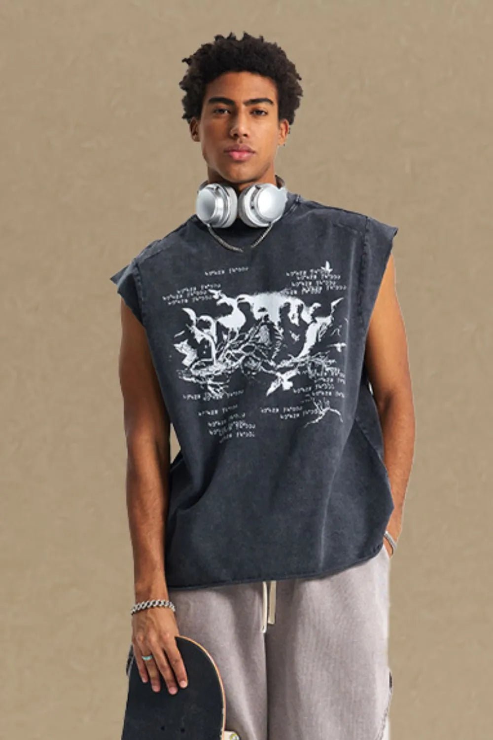 Men's Round Neck Graphic Tank - My Wear Clothing Co