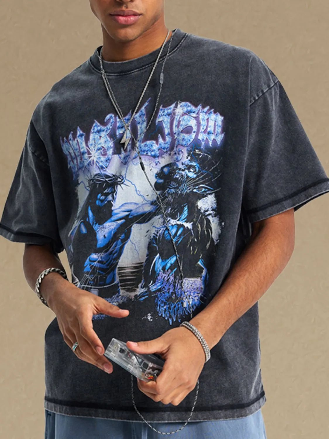 Men's Round Neck Half Sleeve Graphic T-Shirt - My Wear Clothing Co