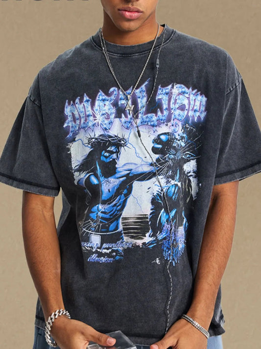 Men's Round Neck Half Sleeve Graphic T-Shirt - My Wear Clothing Co