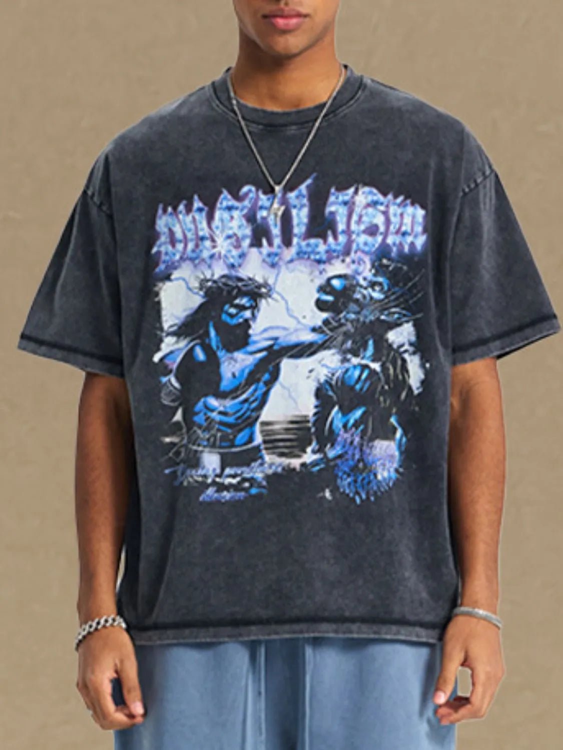 Men's Round Neck Half Sleeve Graphic T-Shirt - My Wear Clothing Co