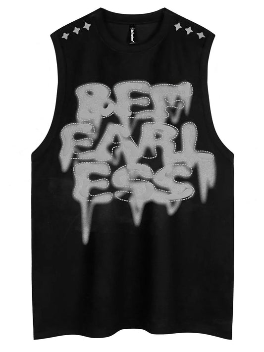 Men's Round Neck Letter Graphic Tank - My Wear Clothing Co