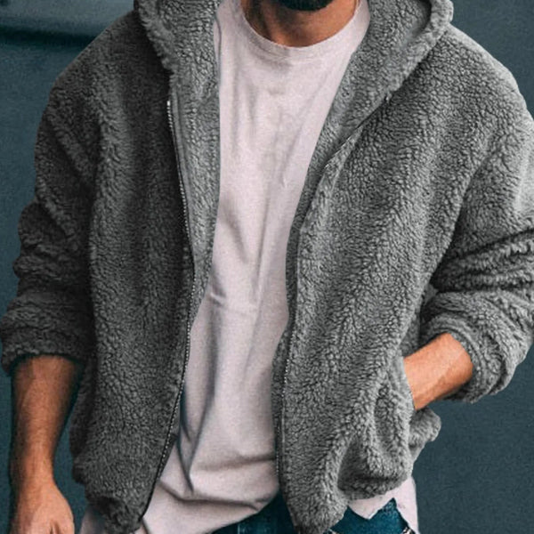 Men's Sherpa Fleece Hooded Jacket (S–3XL) – Oversized Warmth, Everyday Ease - My Wear Clothing Co