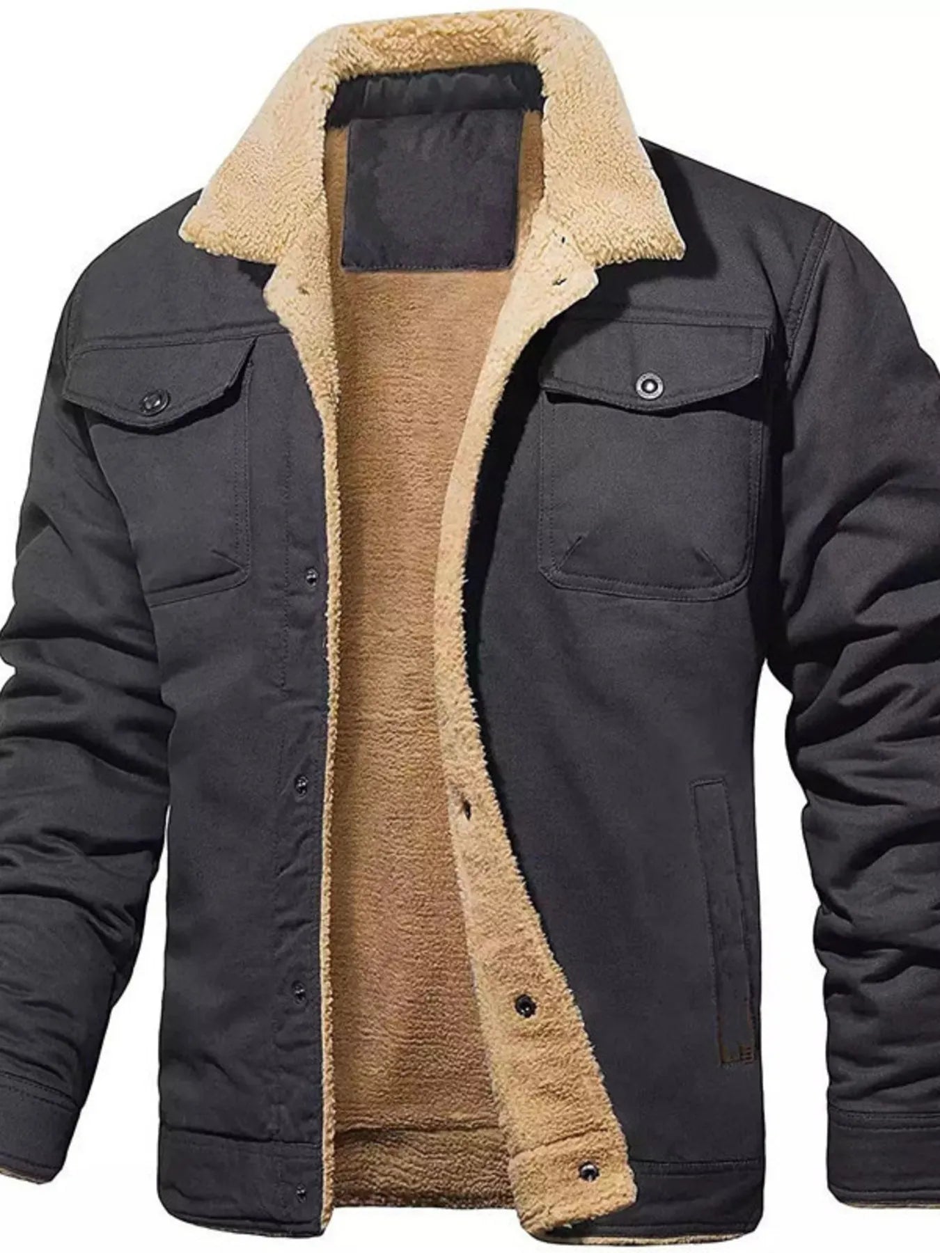 Men's Sherpa Lined Jacket (S–5XL) – Built for Cold, Styled for Comfort - My Wear Clothing Co