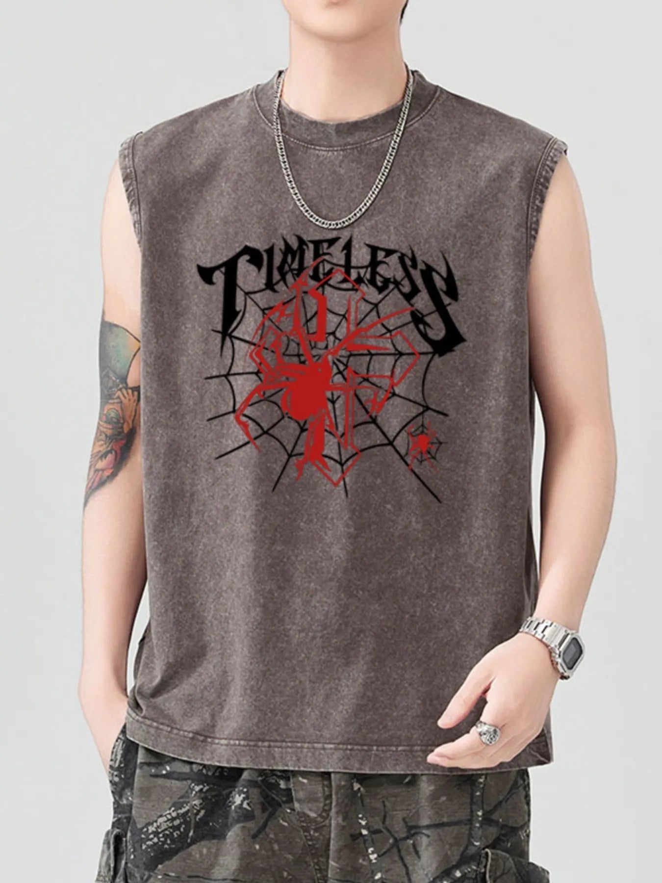 Men's Spider Round Neck Tank - My Wear Clothing Co