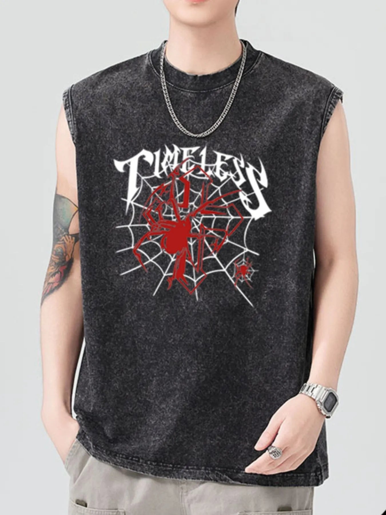 Men's Spider Round Neck Tank - My Wear Clothing Co
