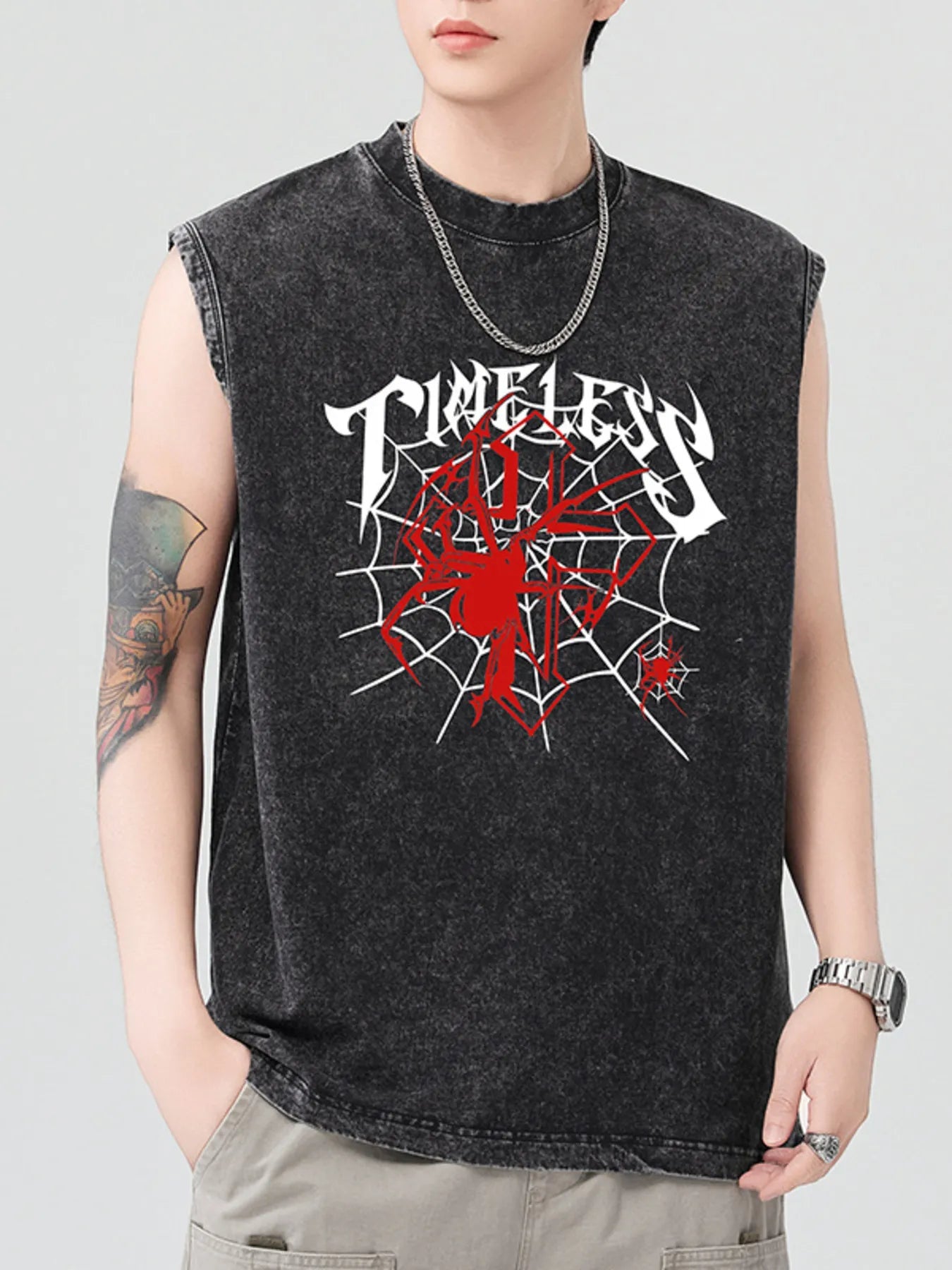 Men's Spider Round Neck Tank - My Wear Clothing Co