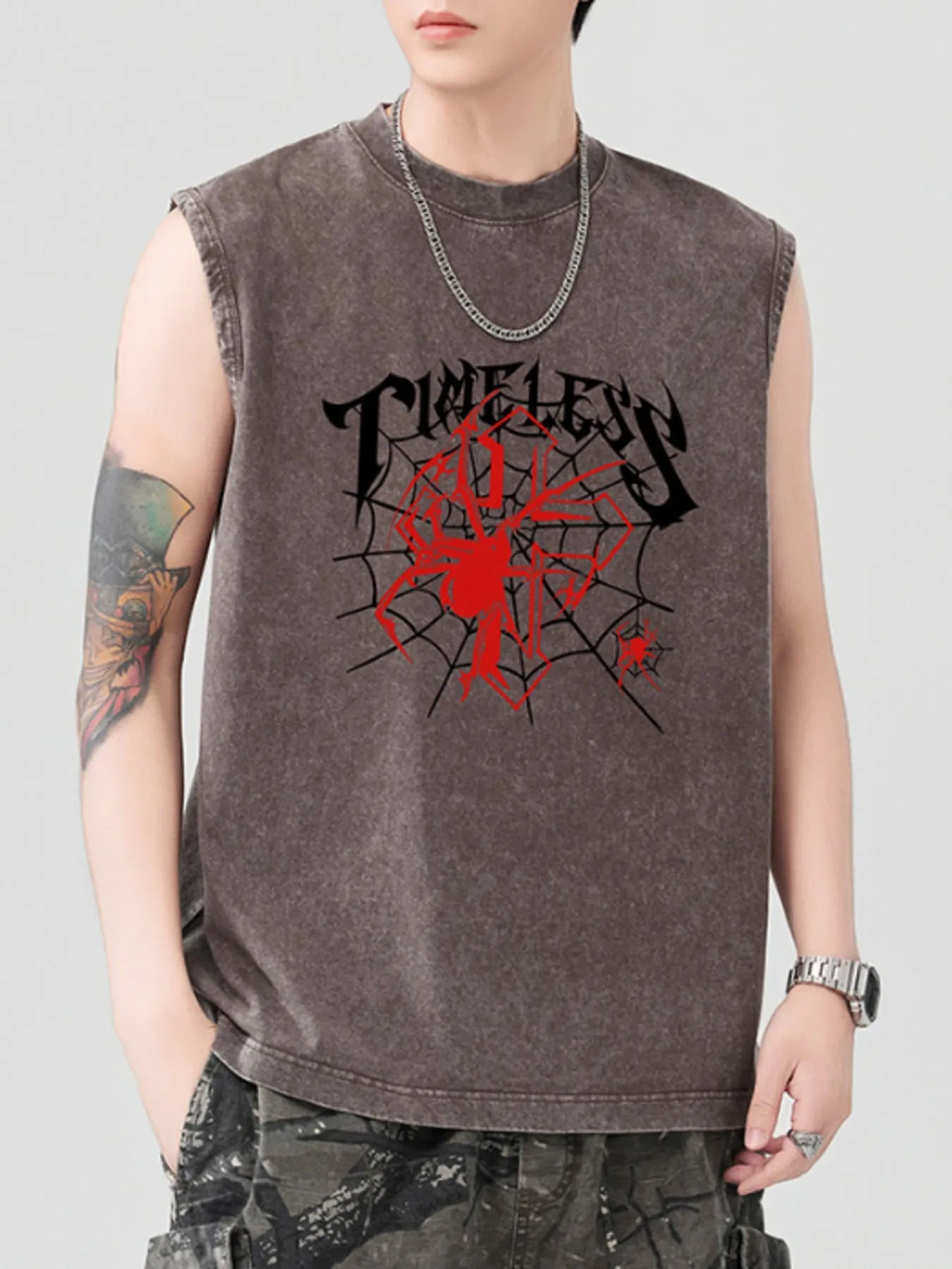 Men's Spider Round Neck Tank - My Wear Clothing Co