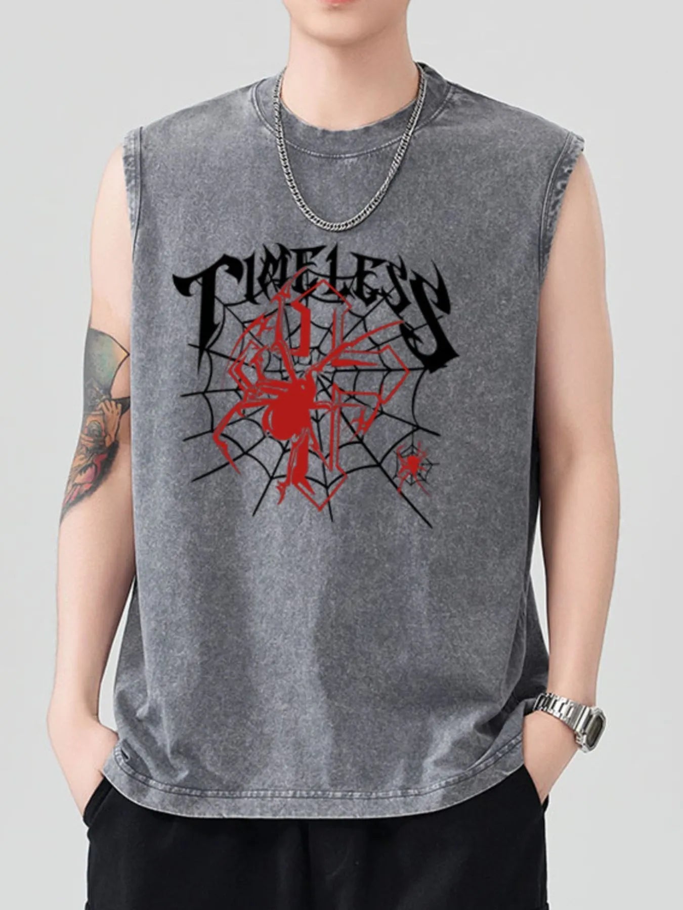 Men's Spider Round Neck Tank - My Wear Clothing Co