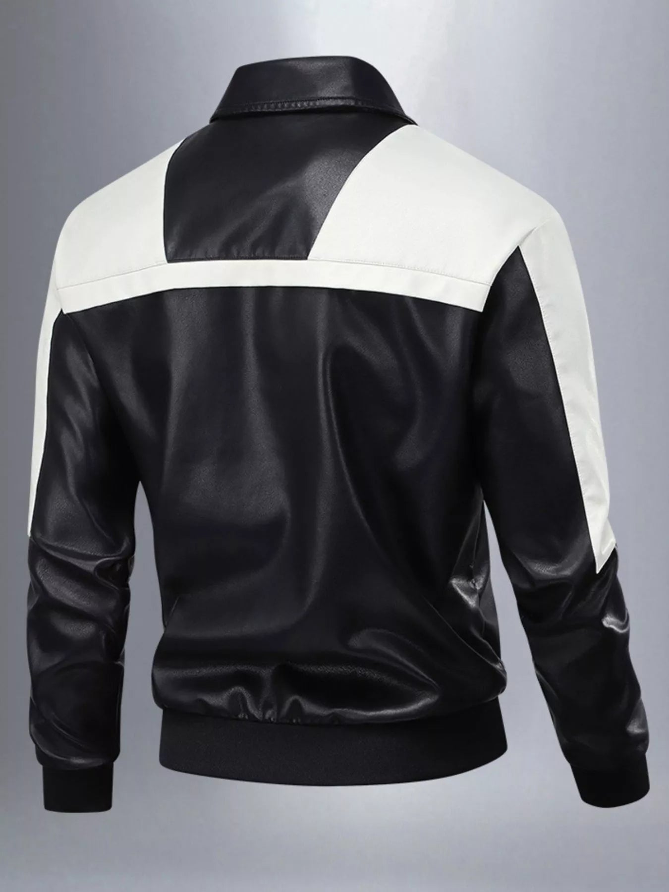 Men's Two - Tone Leather Bomber Jacket – Bold Contrast, Everyday Edge - My Wear Clothing Co