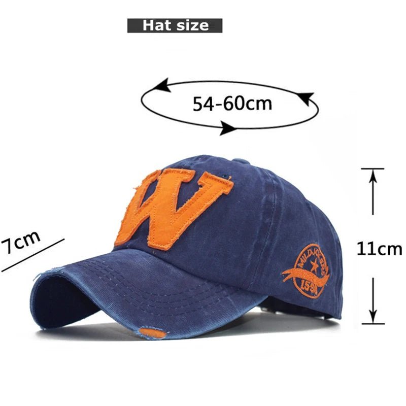 Men's W Embroidered Baseball Cap – Snapback Hip - Hop Style for Casual Comfort - My Wear Clothing Co