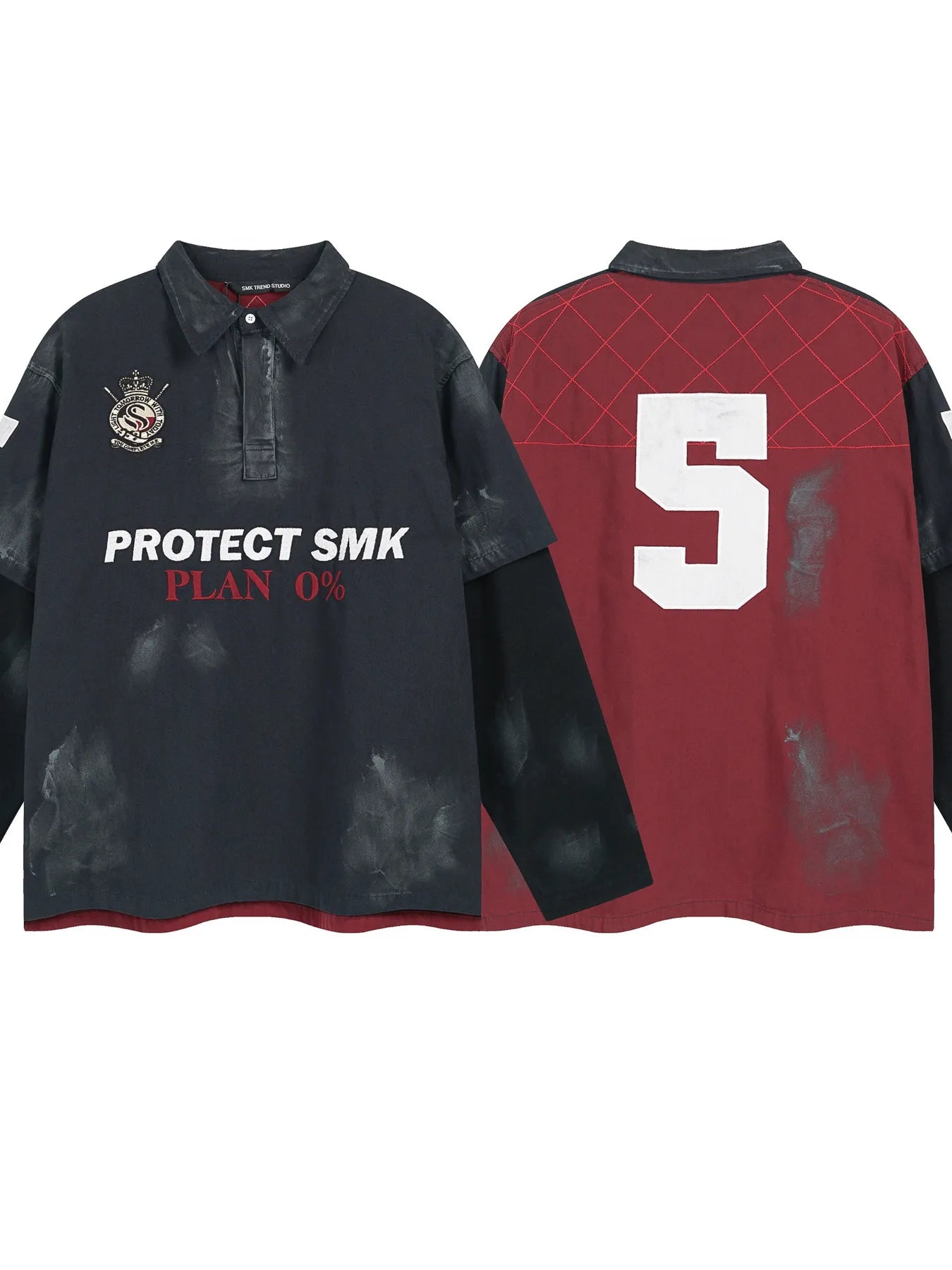 Men's Washed Graphic Rugby Sweatshirt - My Wear Clothing Co