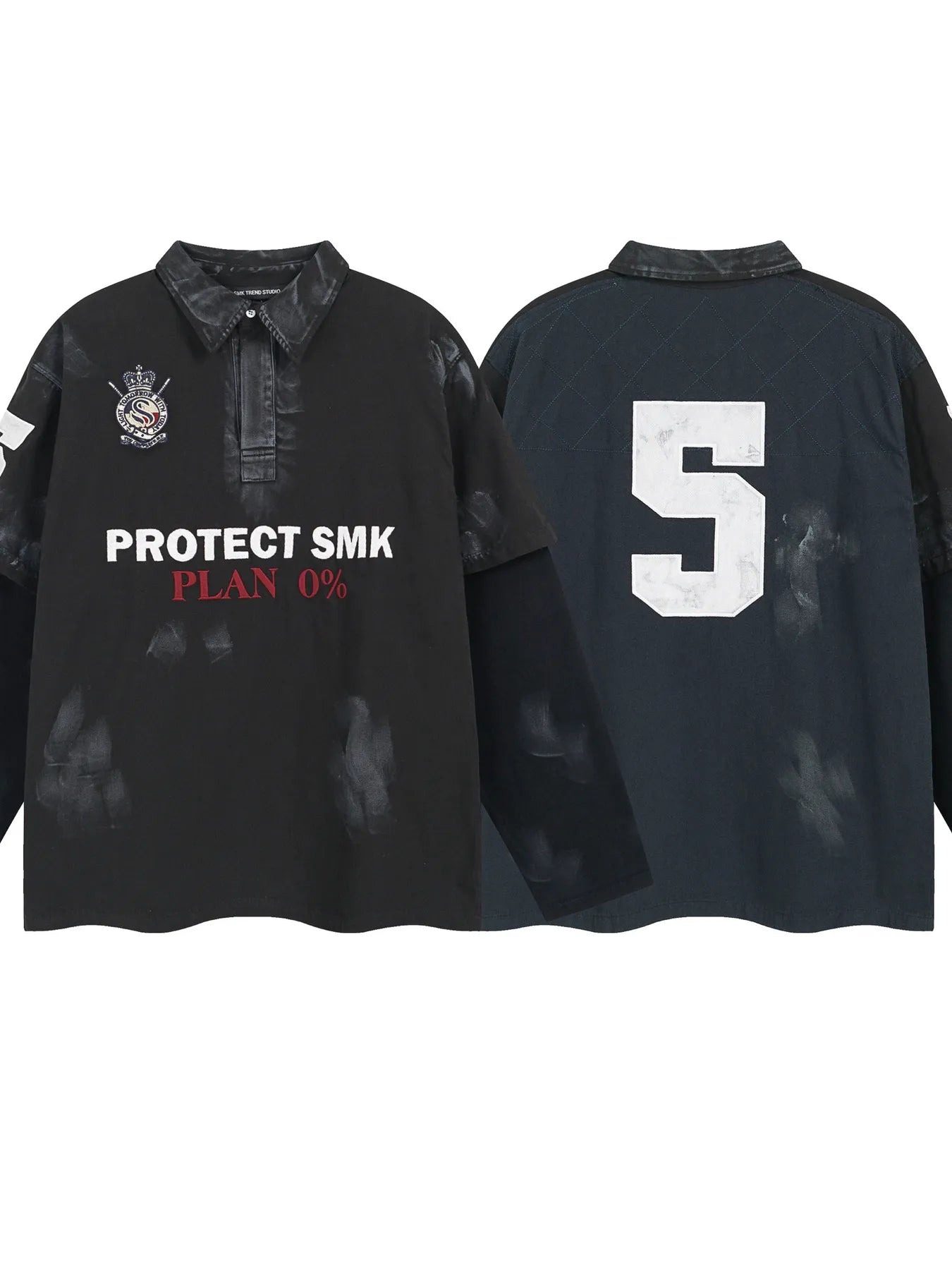 Men's Washed Graphic Rugby Sweatshirt - My Wear Clothing Co