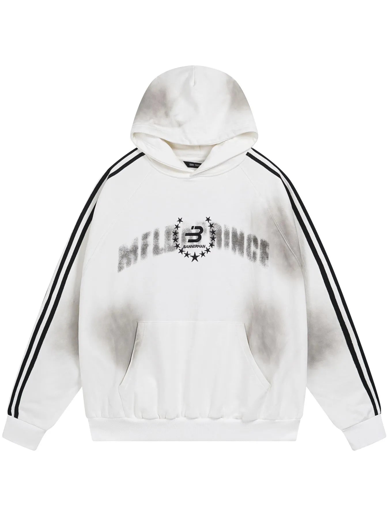 Men's Washed Graphic Striped Sleeve Hoodie - My Wear Clothing Co