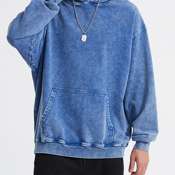 Men's Washed Oversized Long Sleeve Hoodie - My Wear Clothing Co