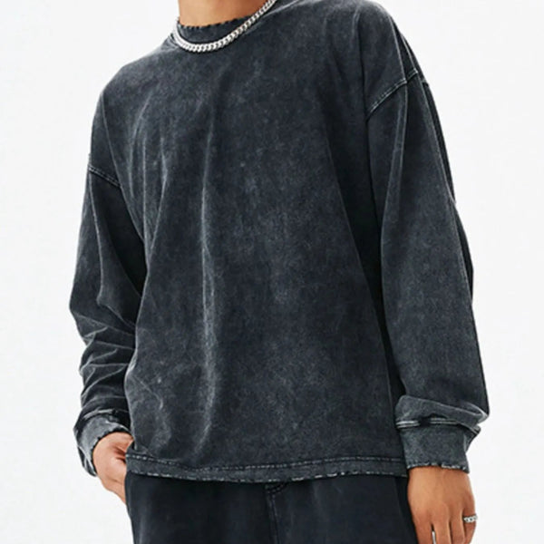Men's Washed Round Neck Dropped Shoulder Sweatshirt - My Wear Clothing Co