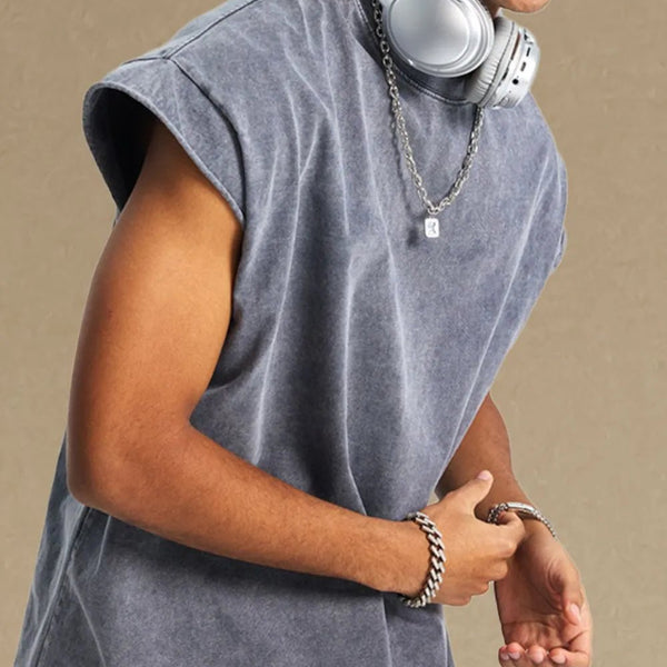 Men's Washed Round Neck Tank - My Wear Clothing Co