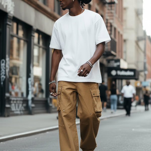 Men's Wide Leg Cargo Pants – Everyday Ease, Utility Style - My Wear Clothing Co